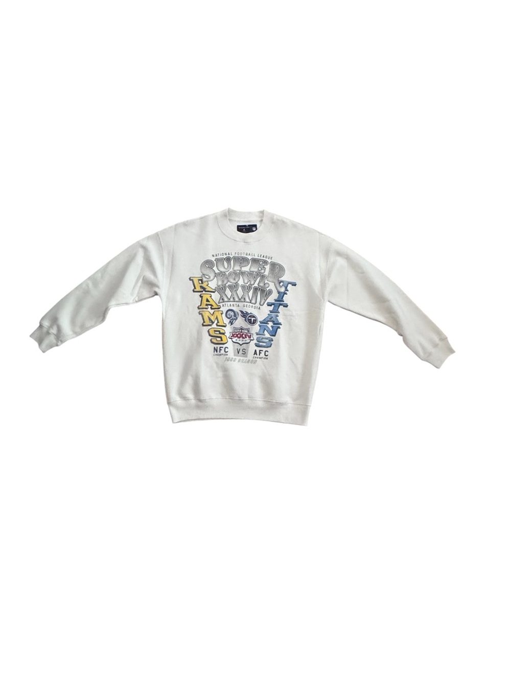 Abercrombie & Fitch White Crewneck Sweatshirt with Rams vs Titans Graphic